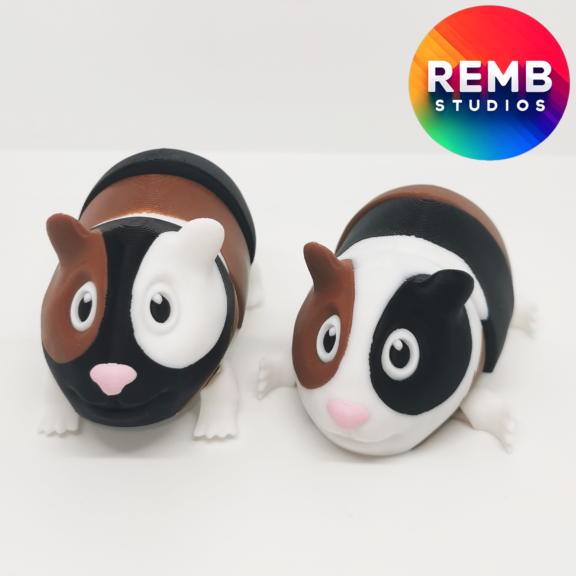 Flexi Guinea Pig Remb Studios, STL file for 3D printing, STL print files, Print in Place